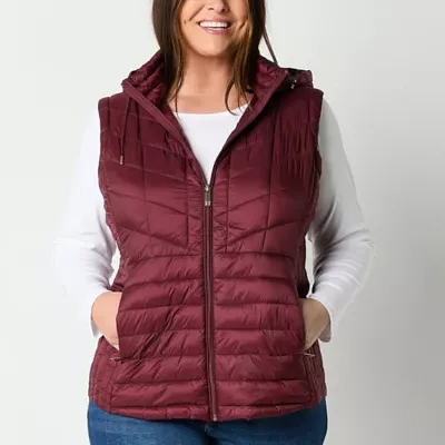 Liz Claiborne Packable Womens Puffer Vests Plus