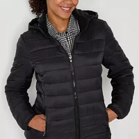 St. John's Bay Womens Petite Midweight Puffer Jacket