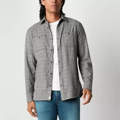 mutual weave Mens Regular Fit Long Sleeve Flannel Shirt