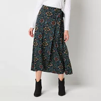 Frye and Co. Womens Mid Rise Midi Wrap Skirt