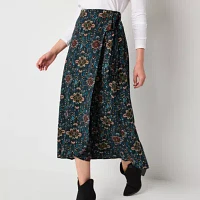 Frye and Co. Womens Mid Rise Midi Wrap Skirt