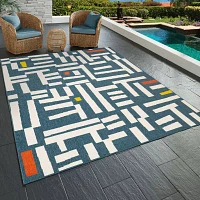 Evette Rios X LR Home Mapa Graphic Print Indoor Outdoor Rectangular Area Rug