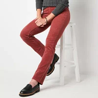 St. John's Bay Secretly Slender Womens Mid Rise Straight Corduroy Pant