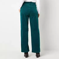 St. John's Bay Womens Mid Rise Wide Leg Corduroy Pant