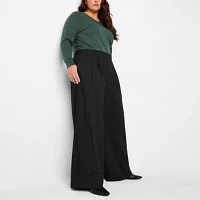 Worthington Womens Wide Leg Palazzo Pant-Plus