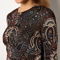 Jessica Howard Womens 3/4 Sleeve Paisley Shift Dress