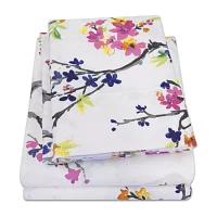 Sweet Home Collection Botanical Printed Wrinkle Resistant Deep Pocket Sheet Set