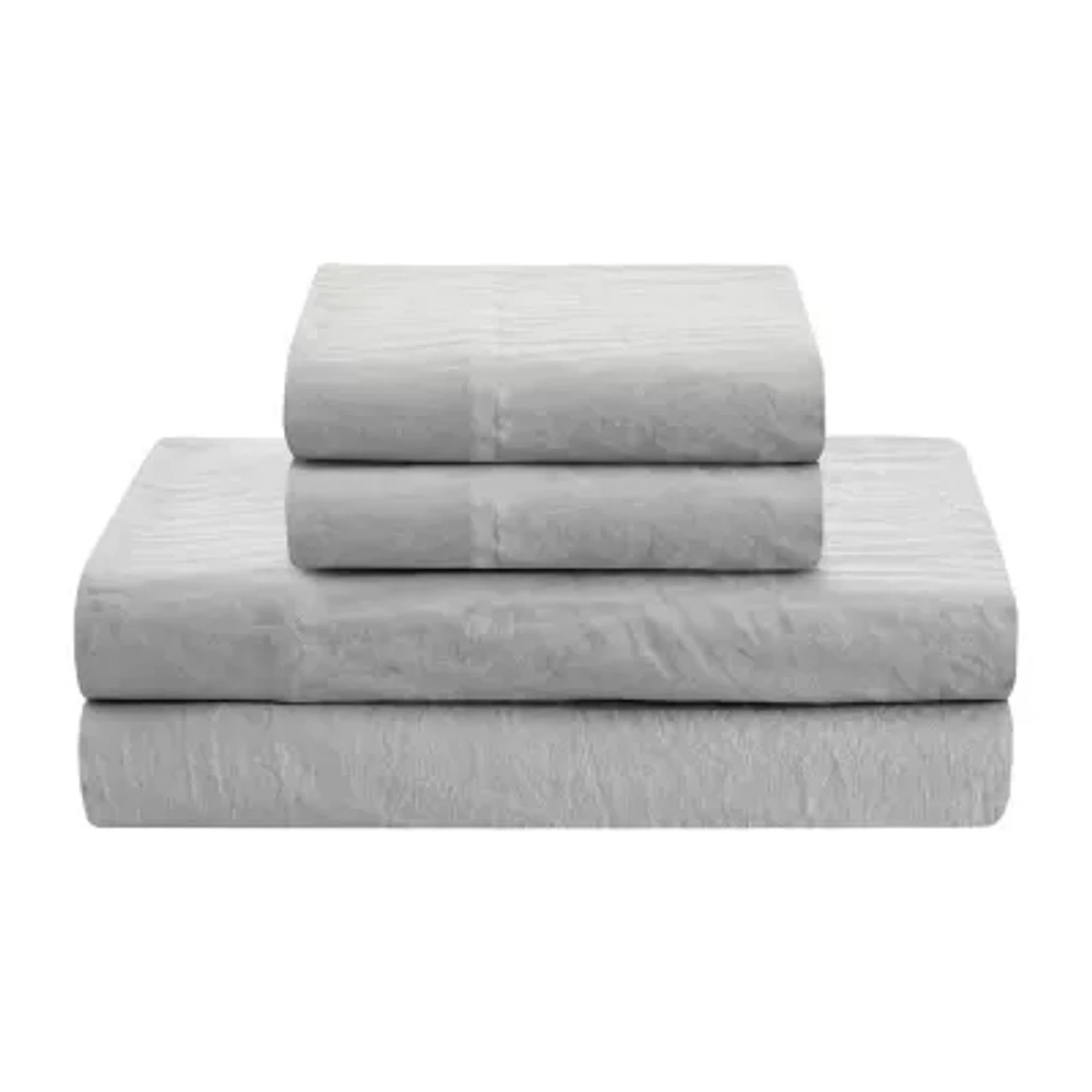 Sweet Home Collection Crinkle Solid Deep Pocket Sheet Set