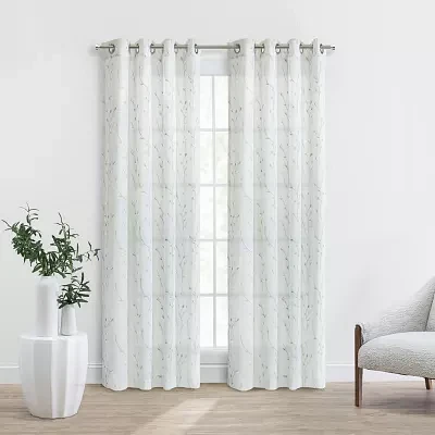 Ivy Grommet Top Light-Filtering Single Curtain Panels