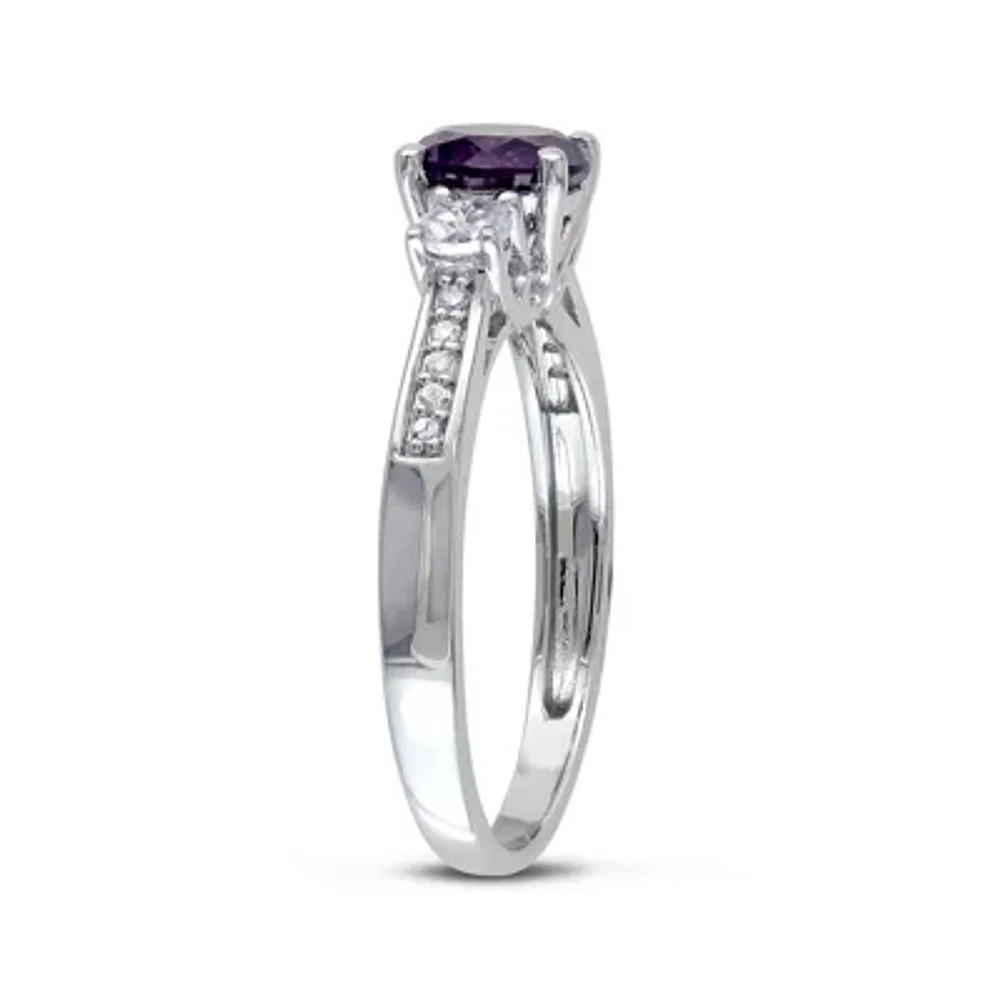 Simulated Alexandrite, White Sapphire and Diamond-Accent 10K Gold Ring