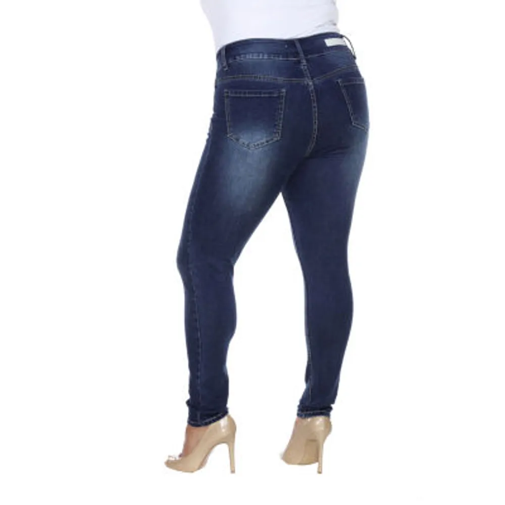 White Mark Womens Skinny Stretch Jeggings - Plus