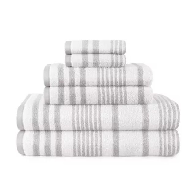 Gray Stripped Bath Towels, 600-900 GSM