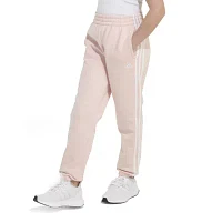 adidas Big Girls Drawstring Waist Mid Rise Cuffed Fleece Jogger Pant