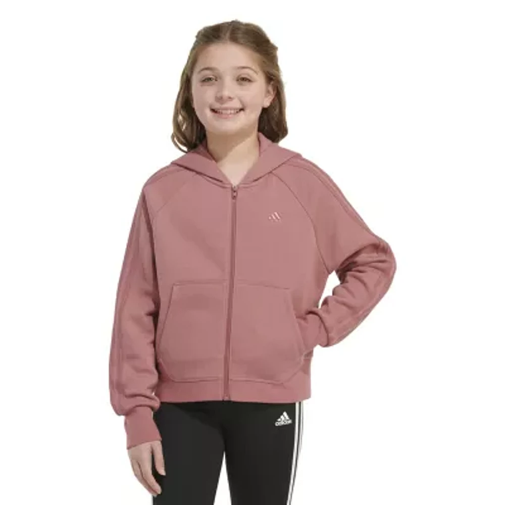 adidas Big Girls Fleece Midweight Jacket