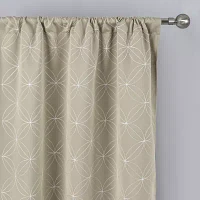 Regal Home Perth Geometric Embroidery Blackout Rod Pocket Set of 2 Curtain Panel