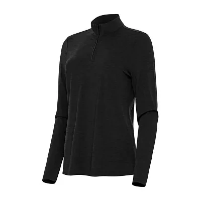 Antigua Bright Womens Golf Mock Neck Long Sleeve Active Quarter-Zip Pullover