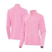 Antigua Mentor Womens Golf Mock Neck Long Sleeve Active Quarter-Zip Pullover