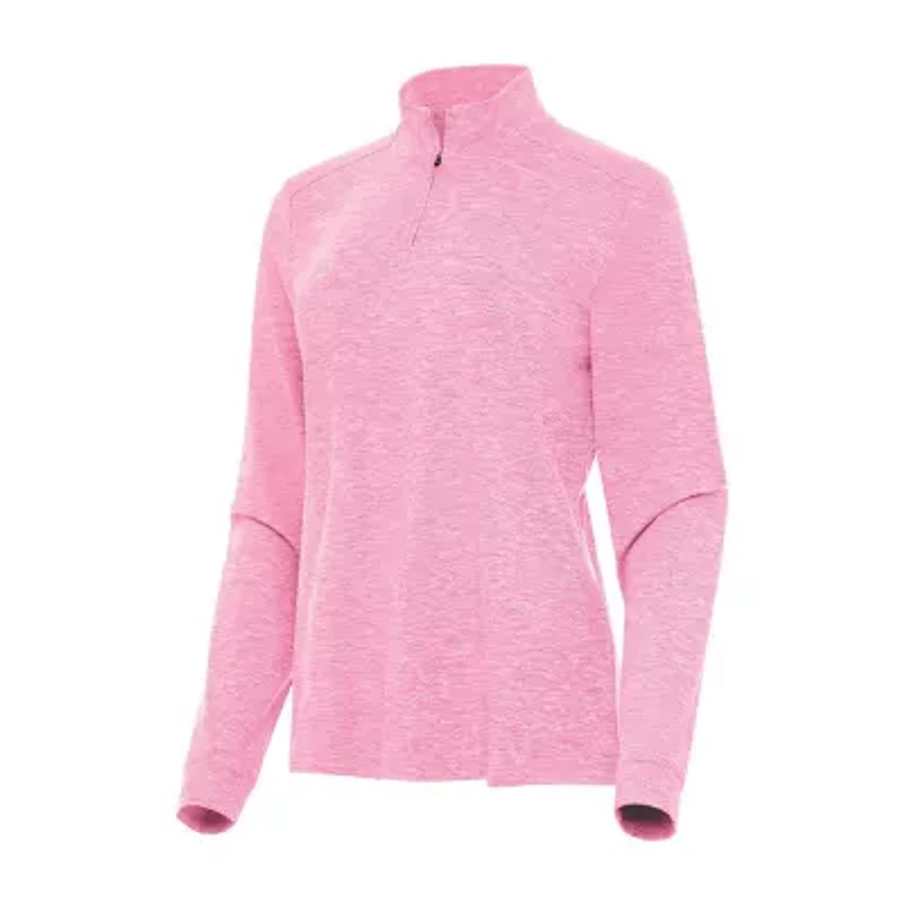 Antigua Mentor Womens Golf Mock Neck Long Sleeve Active Quarter-Zip Pullover