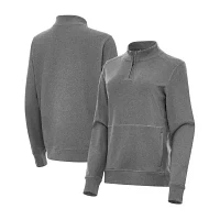 Antigua Crush Womens Golf Mock Neck Long Sleeve Active Quarter-Zip Pullover