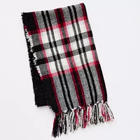 St. John's Bay Chanille Plaid Oblong Scarf