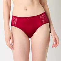 Ambrielle Satin With Lace Hipster Panty