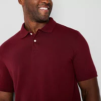 St. John's Bay Premium Stretch Big and Tall Mens Classic Fit Easy-on + Easy-off Adaptive Short Sleeve Polo Shirt