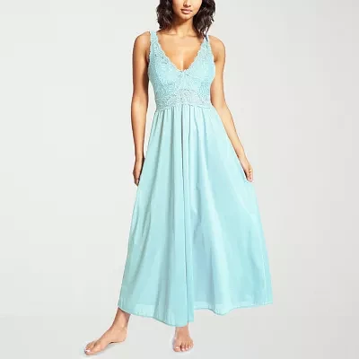 Exquisite Form Womens Average Figure Sleeveless V Neck Nightgown