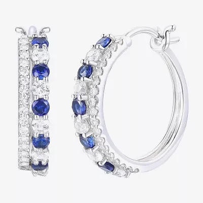 Womens Gemstone 14K Gold Over Silver 20mm Hoop Earrings