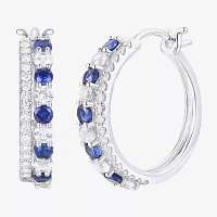 Womens Gemstone 14K Gold Over Silver 20mm Hoop Earrings