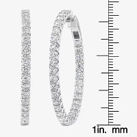 (G-H / Si2) 6 CT. T.W. Lab Grown White Diamond 14K White Gold 3.4mm Hoop Earrings