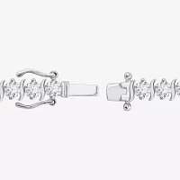 Diamonart White Cubic Zirconia Sterling Silver 7.25 Inch Tennis Bracelet