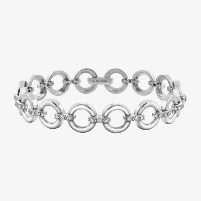 Diamonart Sterling Silver 7.25 Inch Circle Link Bracelet