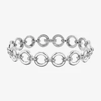 Diamonart Sterling Silver 7.25 Inch Circle Link Bracelet