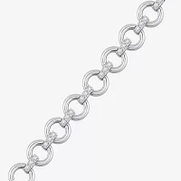 Diamonart Sterling Silver 7.25 Inch Circle Link Bracelet