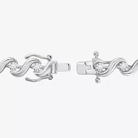 Diamonart Womens Cubic Zirconia Sterling Silver 7.25 Inch Tennis Bracelet