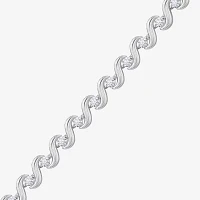 Diamonart Womens Cubic Zirconia Sterling Silver 7.25 Inch Tennis Bracelet