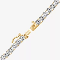 Diamonart Womens White Cubic Zirconia 14K Gold Over Silver Tennis Necklaces