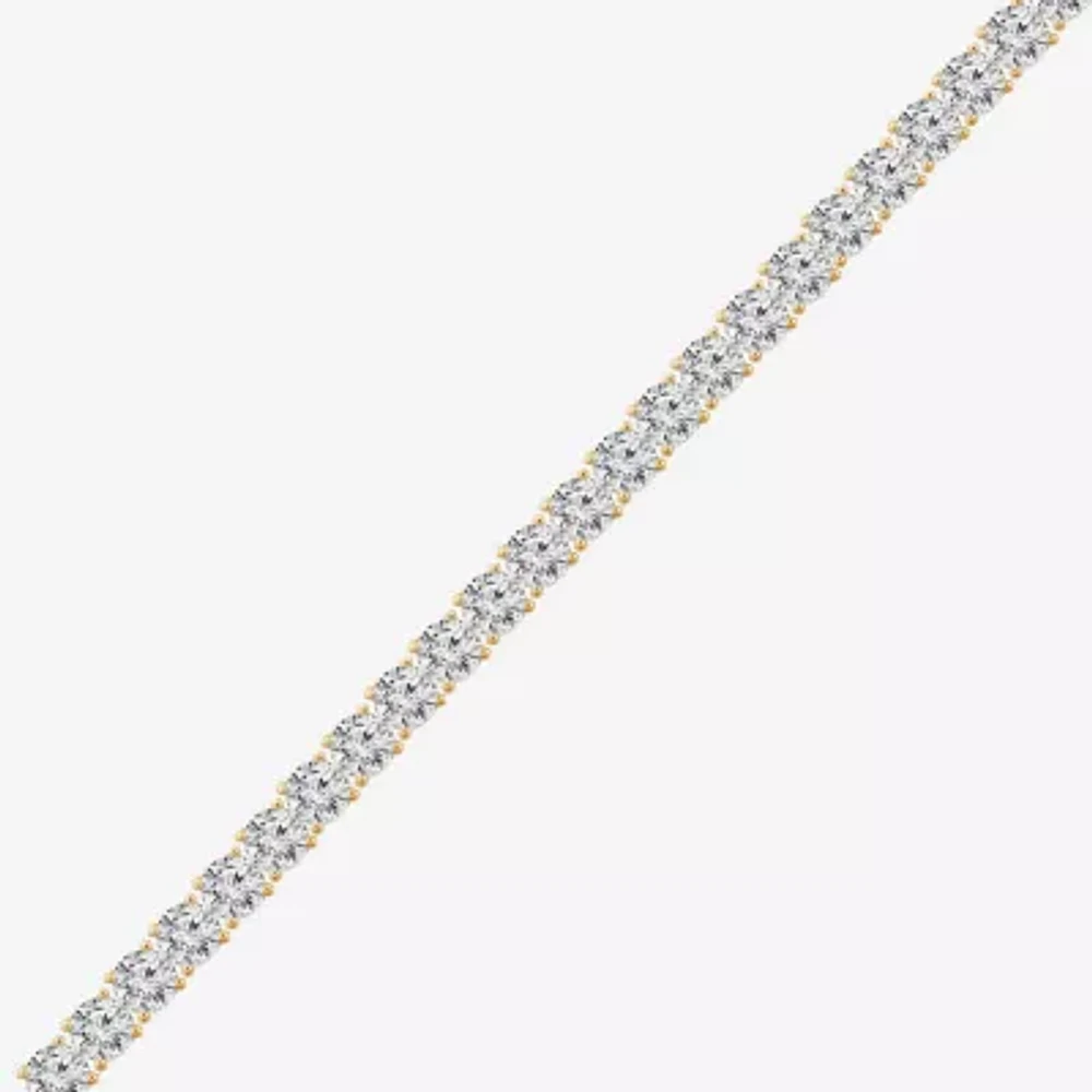 Diamonart Womens White Cubic Zirconia 14K Gold Over Silver Tennis Necklaces