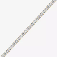 Diamonart Womens White Cubic Zirconia 14K Gold Over Silver Tennis Necklaces