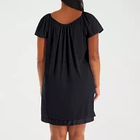Exquisite Form Womens Average Figure Short Sleeve V Neck Nightgown