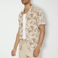 Forever 21 Mens Short Sleeve Floral Button-Down Shirt