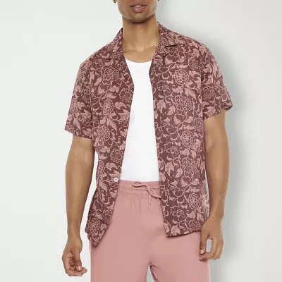 Forever 21 Mens Short Sleeve Floral Button-Down Shirt