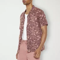 Forever 21 Mens Short Sleeve Floral Button-Down Shirt