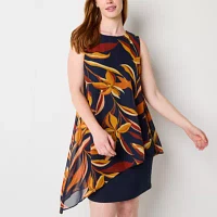 S. L. Fashions Womens Sleeveless Leaf Shift Dress