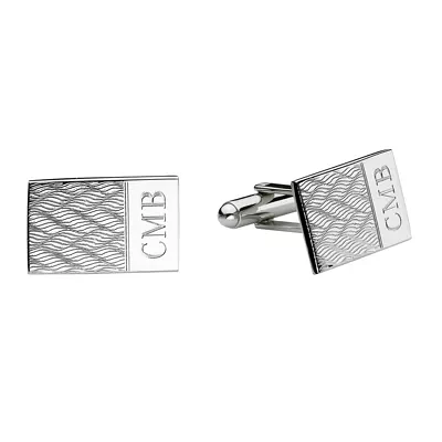 Personalized Zigzag Pattern Cuff Links