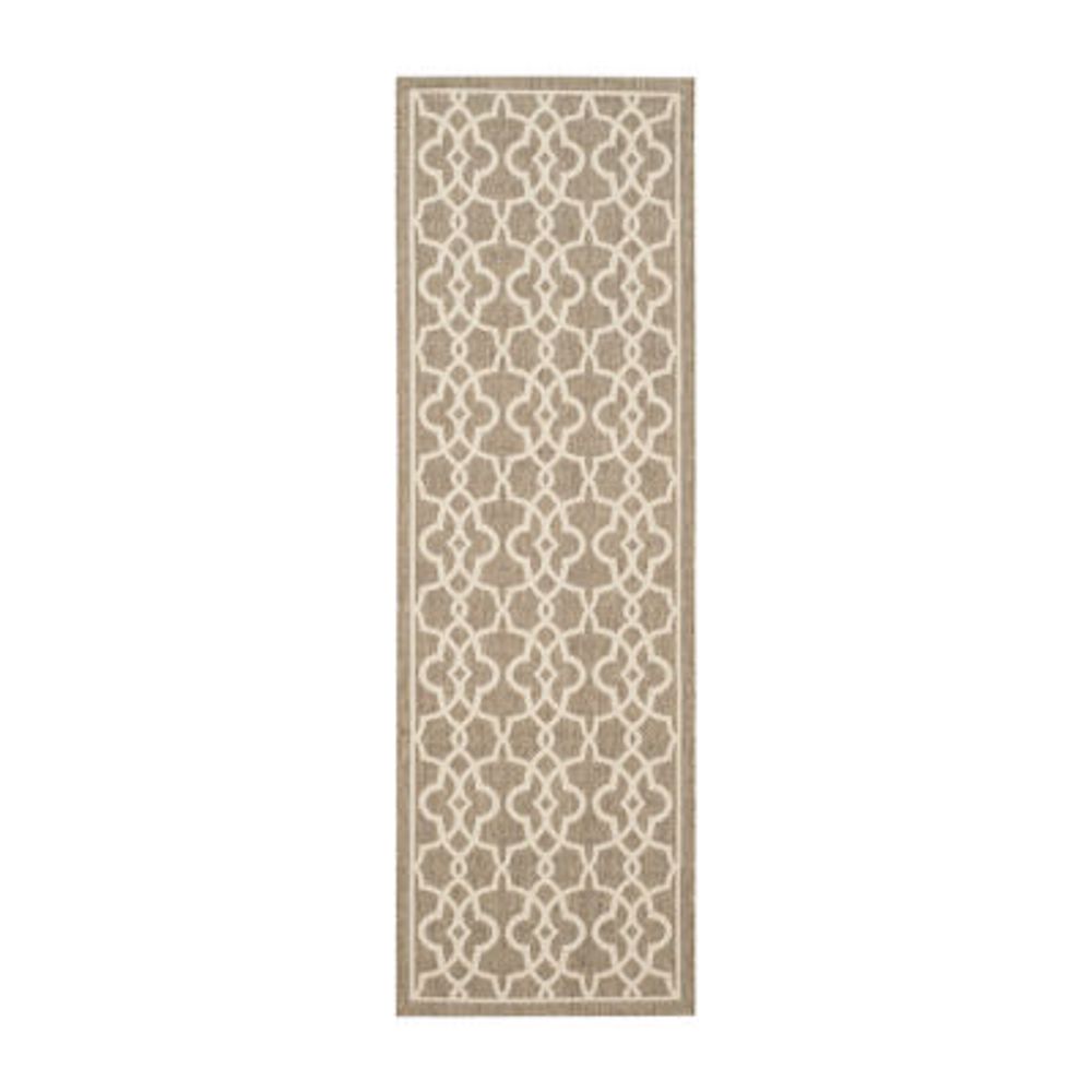 Safavieh Courtyard Collection Ariana Oriental Indoor/Outdoor Runner Rug