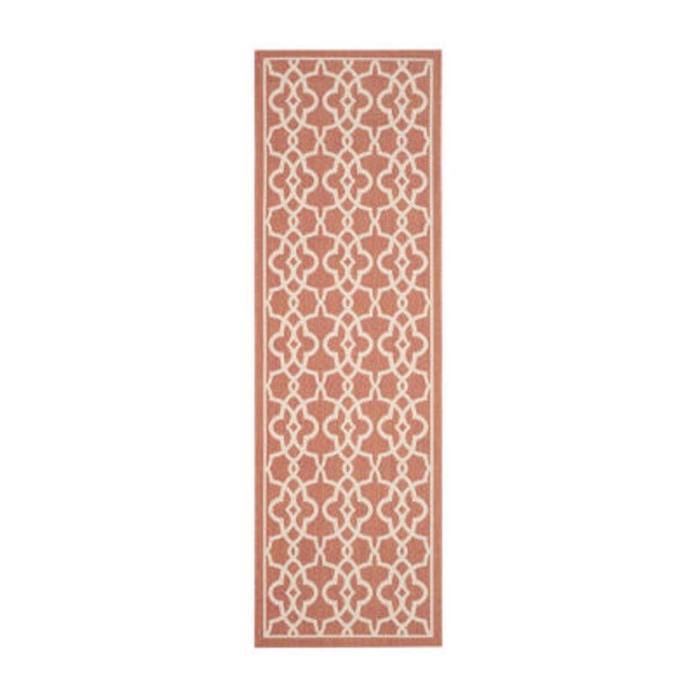 Safavieh Courtyard Collection Ariana Oriental Indoor/Outdoor Runner Rug