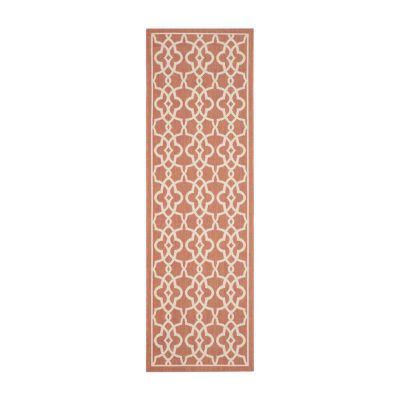 Safavieh Courtyard Collection Ariana Oriental Indoor/Outdoor Runner Rug