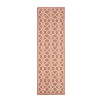 Safavieh Courtyard Collection Ariana Oriental Indoor/Outdoor Runner Rug