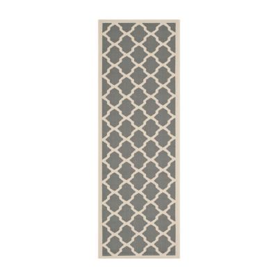 Safavieh Courtyard Collection Bailey Geometric Indoor/Outdoor Runner Rug